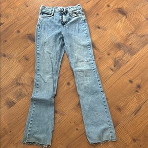 Abercrombie & Fitch Blue Flare Wide Leg Jeans